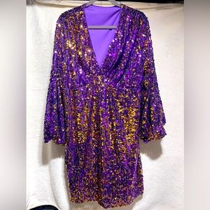 Sparkly Purple & Gold Dress